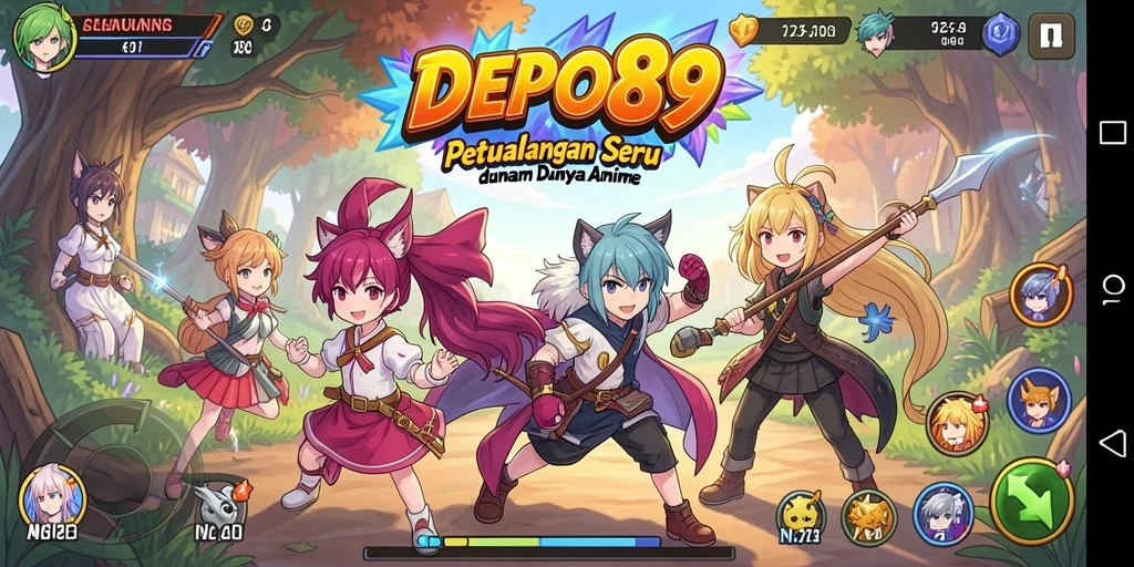 Screenshot DEPO89 menampilkan karakter anime dalam pertempuran epik.