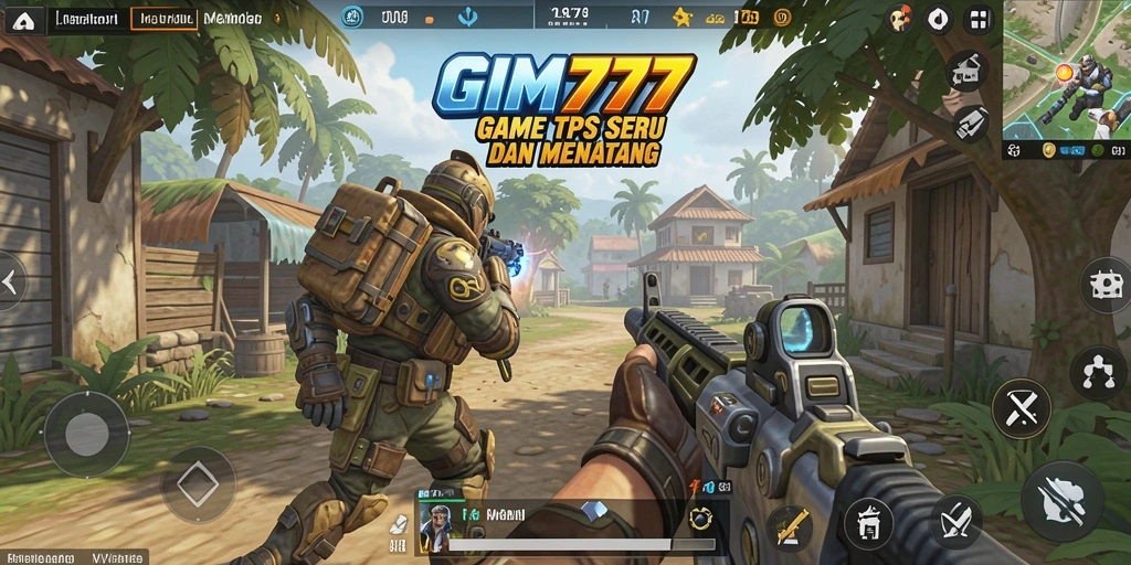 Screenshot GIM777 menampilkan aksi tembak-menembak yang intens.