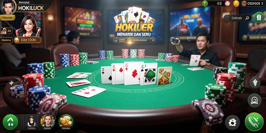 Screenshot HOKILUCK menampilkan gameplay poker yang seru dan realistis.