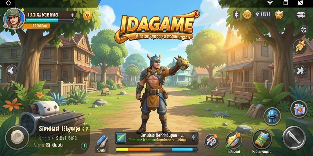 Tangkapan layar utama menunjukkan gameplay mendalam IDAGAME dalam simulasi kehidupan.
