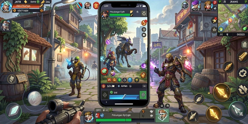 Gameplay JKT8 yang penuh aksi dan strategi ARPG.