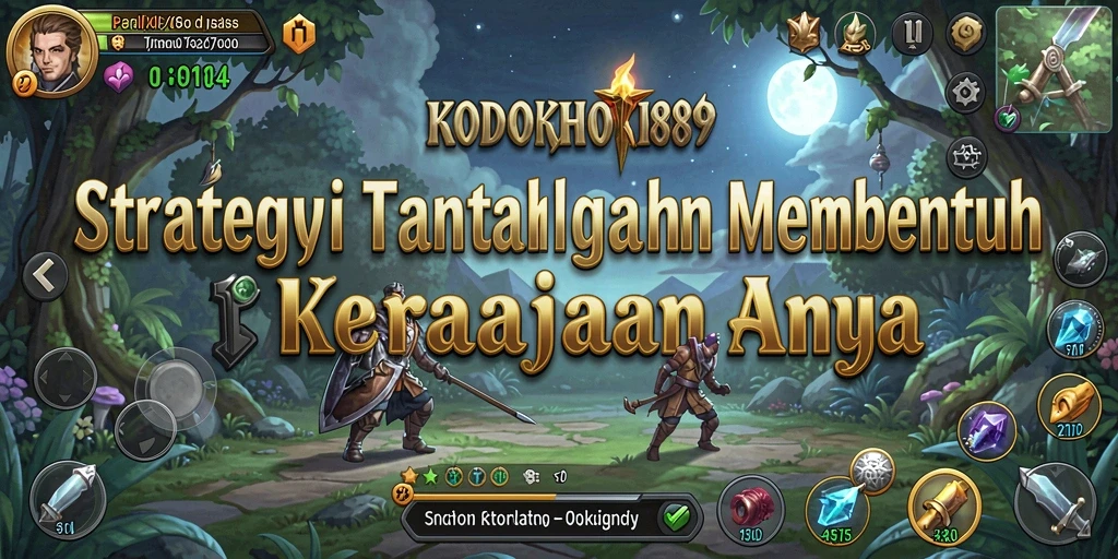 Screenshot gameplay KODOKHOKI889 menampilkan aksi strategis dan pembangunan kerajaan.