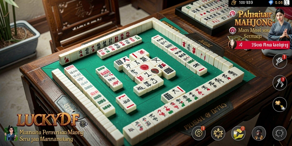 Tampilan gameplay Mahjong yang menarik dan seru di LUCKYDF.