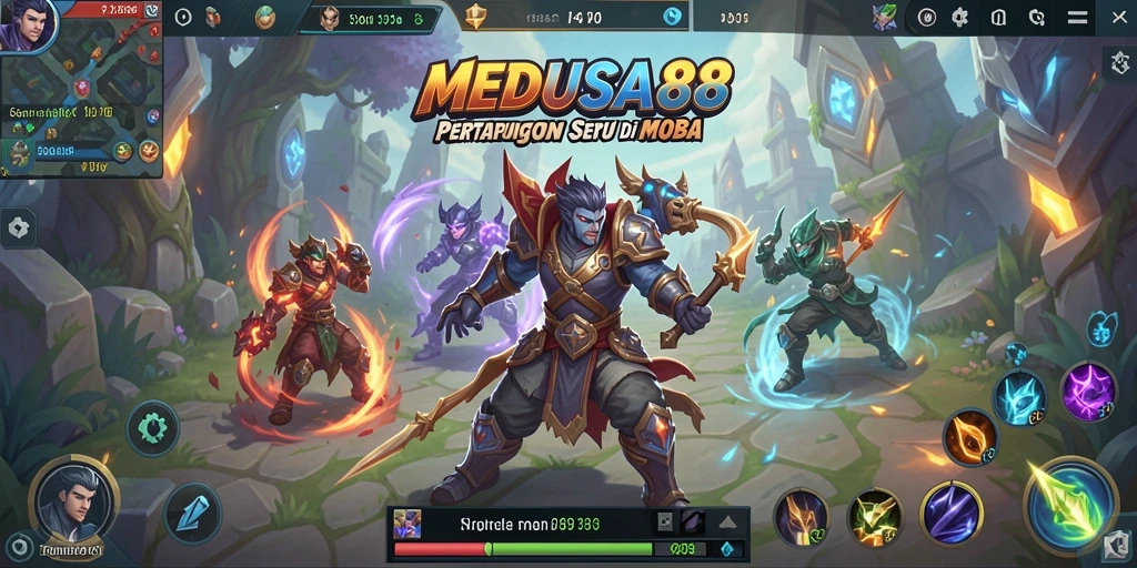 Tangkapan layar gameplay seru di MEDUSA88 dengan pertarungan tim yang mendebarkan.