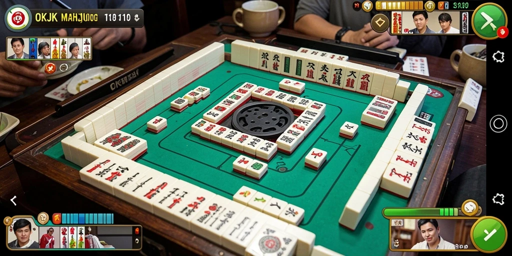 Screenshot gameplay OKJK yang menampilkan keseruan permainan Mahjong.