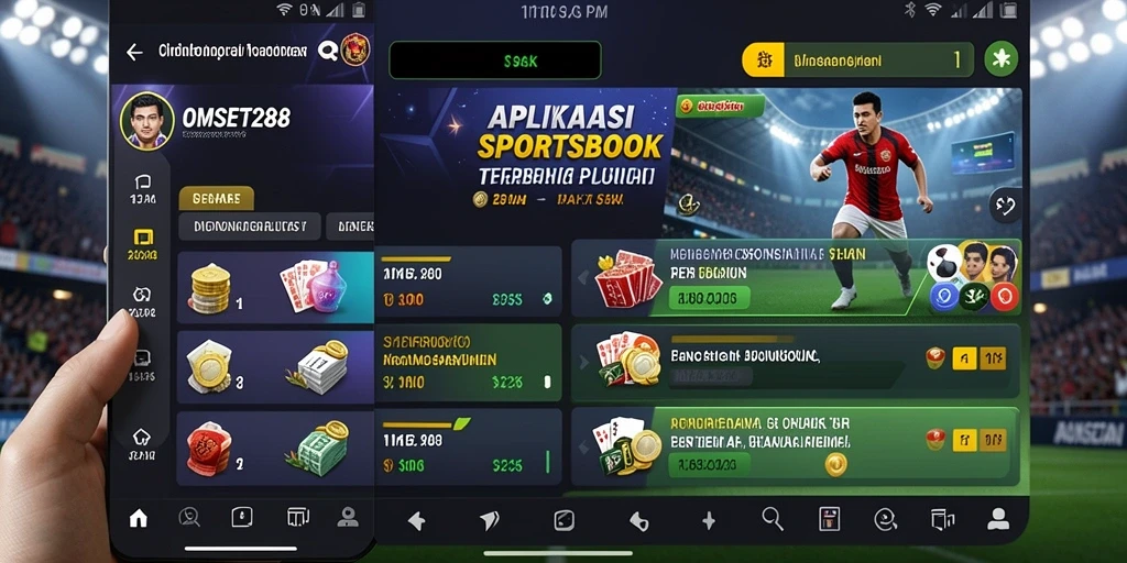 Tampilan utama OMSET288 dengan berbagai pilihan taruhan olahraga.
