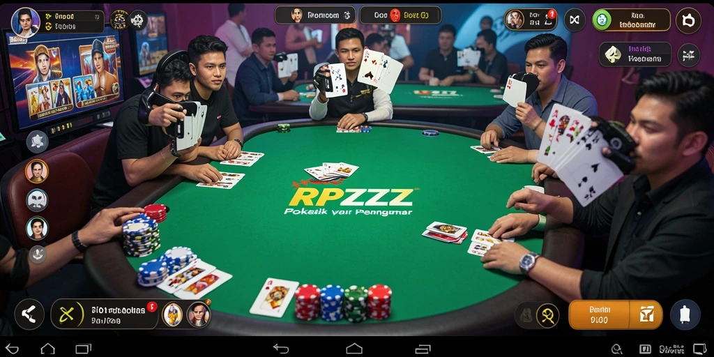Gambaran menarik gameplay Poker yang mendebarkan di RPZZZ.
