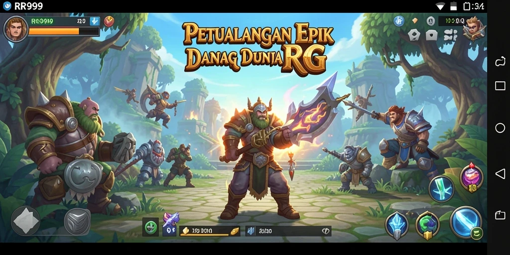 Screenshot gameplay RR999 yang menampilkan pertarungan epik dan karakter yang mengesankan.