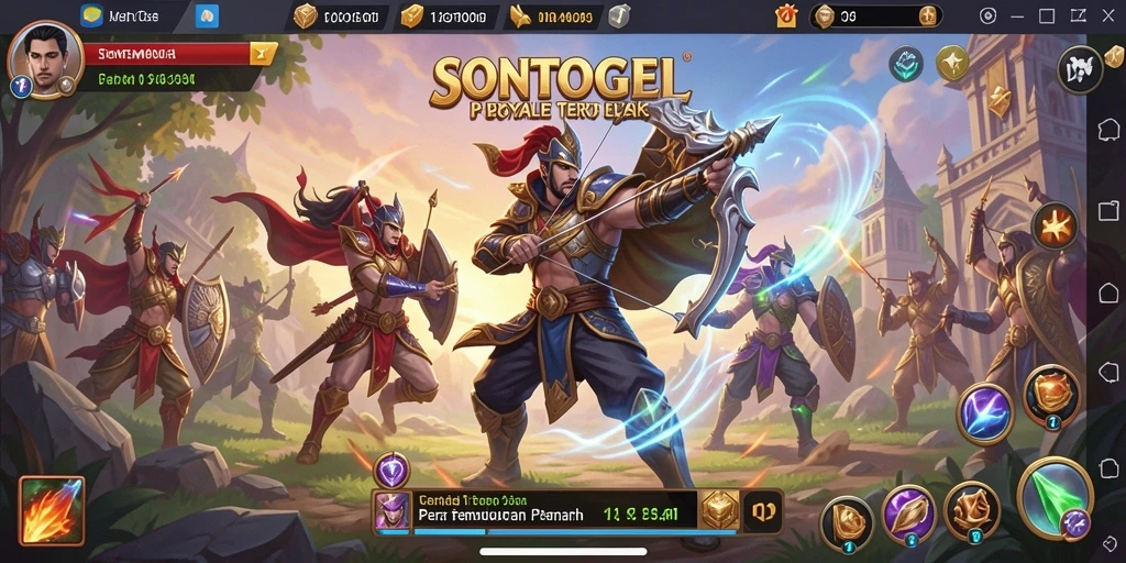 Tampilan gameplay SERU dari SONTOGEL dalam pertarungan Battle Royale.