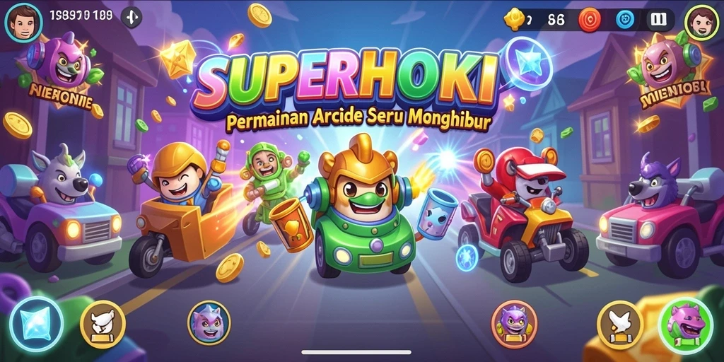 Tampilan gameplay SUPERHOKI yang seru dan menegangkan.