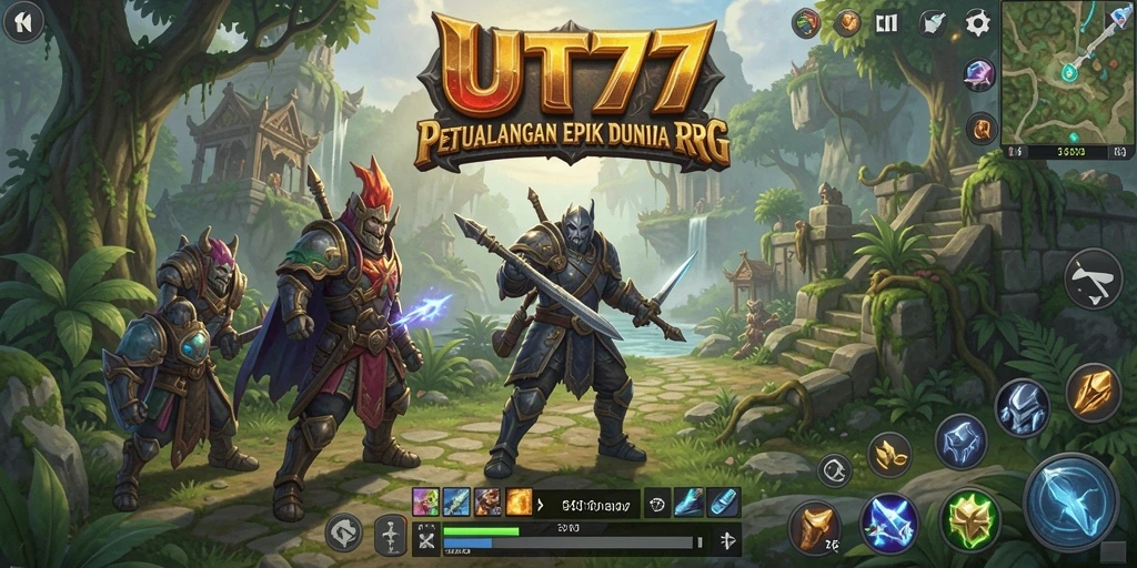 Tampilan gameplay menarik dengan berbagai karakter dan musuh dalam UT77.
