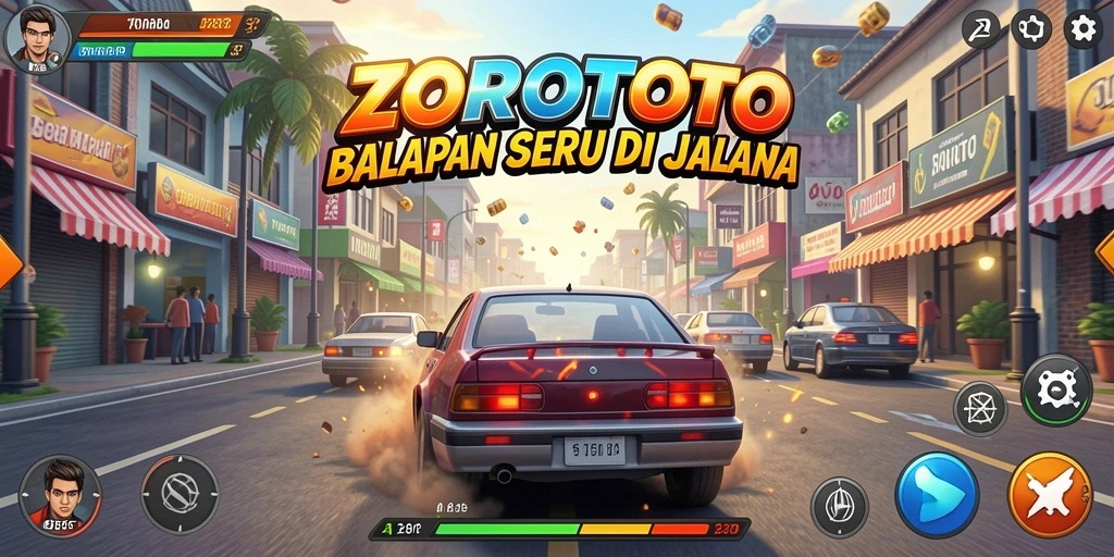 Tampilan gameplay balapan ZOROTOTO yang menarik dan penuh aksi.